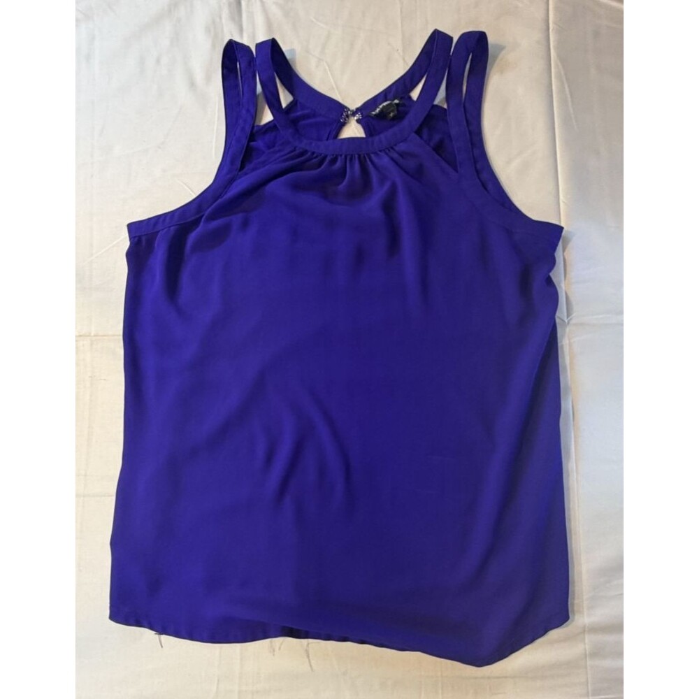 💙✨ Express Blue Halter Top Women's Size Large Sleeveless Blouse Chic Casual Top